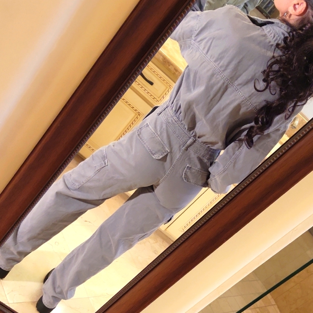 Zara 100% Cotton Gray Utility Jumpsuit with Relaxed Fit, XS - Picture 8 of 16